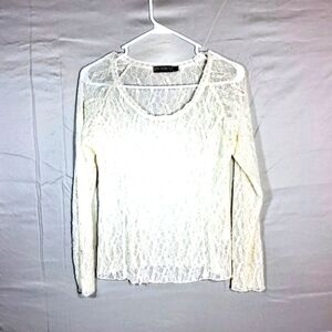 Piccadilly Of Canada Womens XS TP Sheer Lace Transparent Blouse/Top Like New